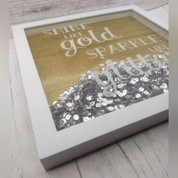 Art Frame Shine Like Gold Sparkle Like Glitter Silver Sequins - Picture 4 of 7